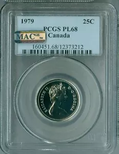 1979 CANADA 25 CENTS PCGS MAC PL 68 PQ FINEST REGISTRY MAC SPOTLESS *  - Picture 1 of 4