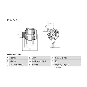 £45 Cashback BOSCH Alternator 0 986 042 071 FOR 206 Berlingo Partner Xsara 306 C - Picture 1 of 5