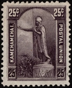 Hawaii Stamp Scott # 47 Mint - 25 Cents Dark Violet King Kamehameha I Statue - Picture 1 of 1