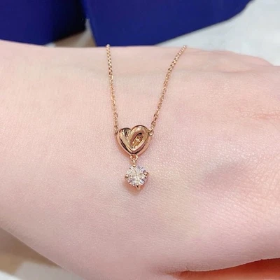 New In GIft Box Lifetime Heart pendant white, plated with rose gold tone - Image 1 of 4