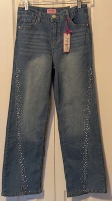 Jeans Beauties by Amy Byer Niña Estrás Talla 14 Cintura Ajustable Nuevos con Etiquetas Foto 1 de 3
