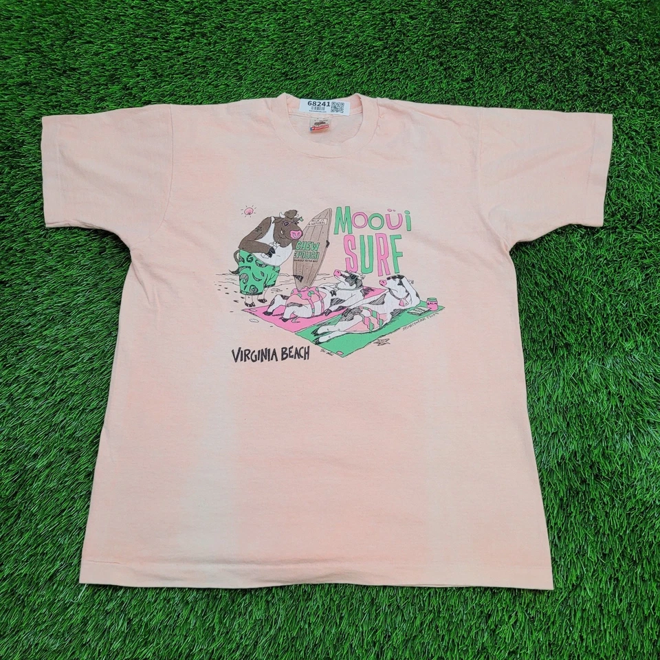 Camisa de surfista vintage para mujer grande 21x26 melocotón Virginia-playa Foto 1 de 4