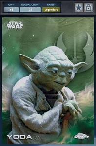 Star Wars Digital Card Trader Chrome 2025 Legendary Kashyyk Green Yoda 99cc - Picture 1 of 2