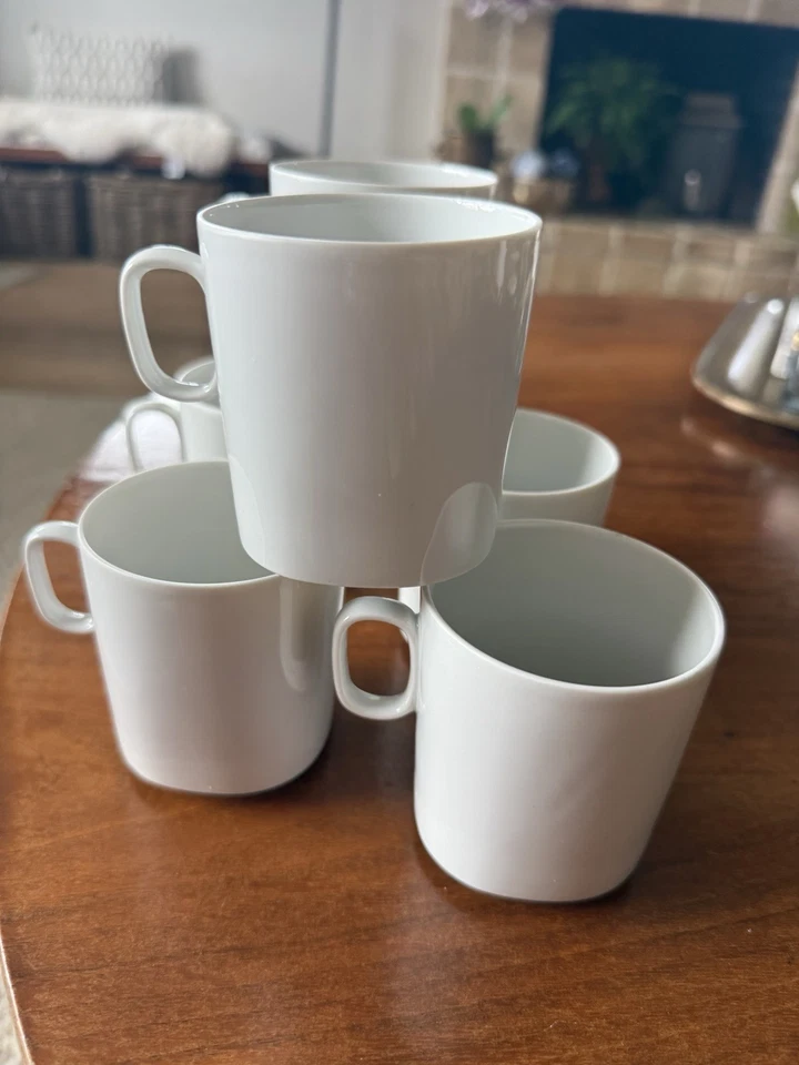 Block Langenthal Switzerland Transition White Set Of 6 Coffee/Tea Flat Cups - Image 1 of 4