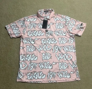 Bad Birdie Herren Größe 2XL Golf Polo All Over Print 19. Loch Eagle Bad Wood - Bild 1 von 6