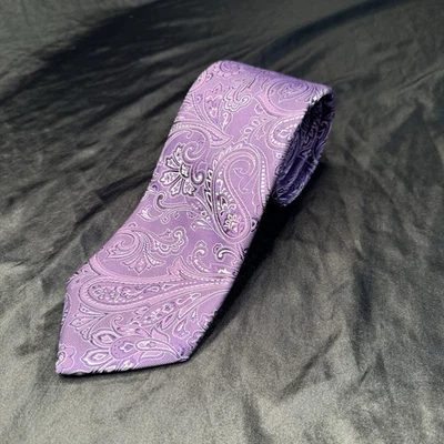 Corbata Nordstrom para hombre 100 % seda púrpura y blanco nueva con etiquetas Foto 1 de 3