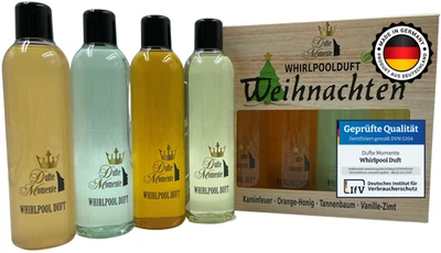 DUFTE MOMENTE Whirlpool Duft Set 4x250ml Weihnachtsdüfte – Whirlpool Zusatz Düfte Wellness Spa