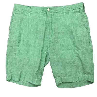 Pantalones Cortos Polo Ralph Lauren Para Hombre Talla 36 Calce Clásico 100% Lino Frente Plano Verde Foto 1 de 4