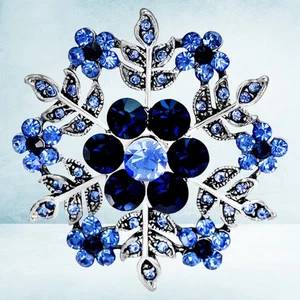 Broche Flor Cristal Estrás Copo de Nieve Broches Copo de Nieve Broche Prendedor - Imagen 1 de 11