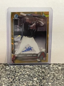 2025 Bowman Chrome Jansel Luis 1st Bowman Gold Wave Refractor Auto /50 SSP - Picture 1 of 2