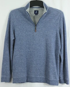 Johnnie-O Santa Monica Knit Zip Neck Boy's 16 Blue Heather Pullover Poly Cotton - Picture 1 of 9