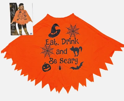 Disfraz naranja. Comer, beber y dar miedo. Capa de Halloween nueva con etiquetas. Talla 4-14 Nuevo con etiquetas Foto 1 de 2
