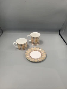 Vintage Burberrys Of London 3 Piece Fine Bone China Cup, Saucer & Mug Set Bundle - Picture 1 of 23