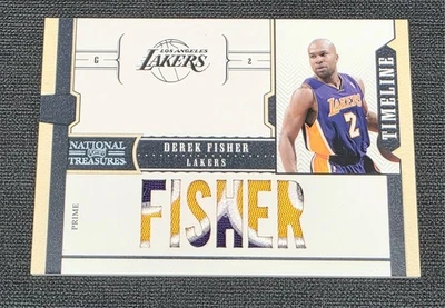 2010-11 Playoff National Treasures Timeline Materials Prime #17 Derek Fisher/10 Foto 1 de 4