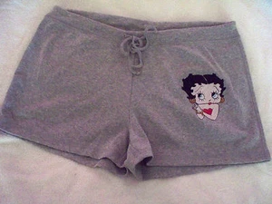 NEW $35 NWOT WOMAN XLARGE BETTY BOOP GRAY DRAWSTRING CASUAL SPORT KNIT SHORTS - Photo 1 sur 2
