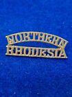 Ww2 Northern Rhodesia Regiment Shoulder Title Badge In Brass On Lugs Genuine