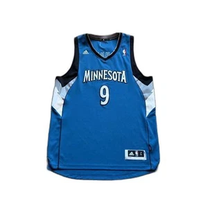 NBA MINNESOTA TIMERWOLVES BASKETBALL SHIRT JERSEY ADIDAS #9 RICKY RUBIO LARGE - Picture 1 of 7