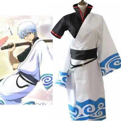 Gintama Gintoki Sakata Halloween Anime Costume Cosplay Japanese Kimono - Image 1 of 4