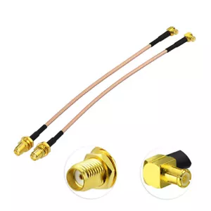 10 x SMA Female bulkhead nut to MCX Male Plug right angle Pigtail cable RG316 6" - Picture 1 of 6