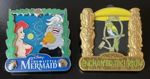 DISNEY 2016 PARK PACK 2 PIN LOT THE LITTEL MERMAID & ENCHANTED TIKI ROOM RARE! - Picture 1 of 2