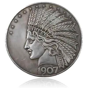 Antica moneta da 10 dollari testa di indiano liberty non circolata Morgan dollaro d'argento... - Foto 1 di 5
