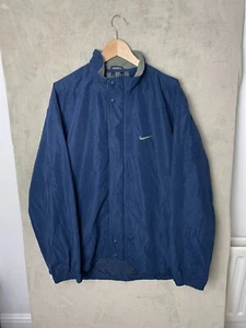 Chaqueta cortavientos de golf Nike para hombre talla L grande cremallera completa azul oscuro - Imagen 1 de 9