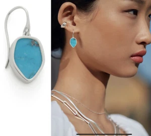 NWT MONICA VINADER ATLANTIS FLINT TURQUOISE DROP EARRINGS - Picture 1 of 4