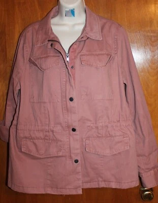 A.N.A. CHAQUETA BLAZER CASUAL Misses XL (rosa salmón con cremallera y broches de presión) Usada en Excelente Condición Foto 1 de 2