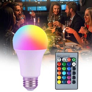 E27 RGBW LED Light Bulb 16-Color Changing W/ Remote For Home Party Room Decor - Picture 1 of 10