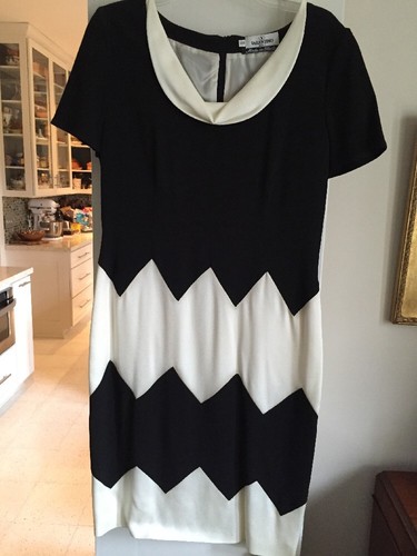 Abito da cocktail Valentino bianco e nero taglia 44 10 stile retrò anni 60 vintage anni 80