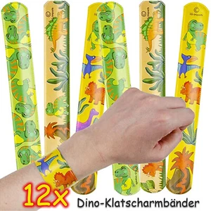 12 KLATSCHARMBÄNDER DINOSAURIER - Dino Kindergeburtstag Kinder Armband Mitgebsel - Bild 1 von 4
