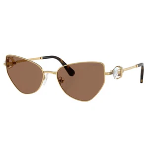 Swarovski SK 7003 400473 Gold Metal Irregular Sunglasses Brown Lens - Picture 1 of 3