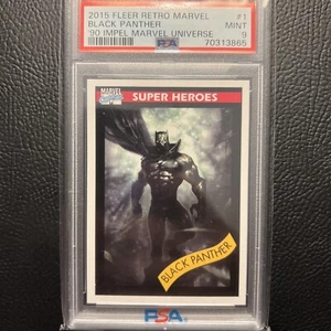 2015 Marvel Fleer Retro Black Panther '90 Impel Marvel Universe #1 PSA 9 NM - Picture 1 of 2