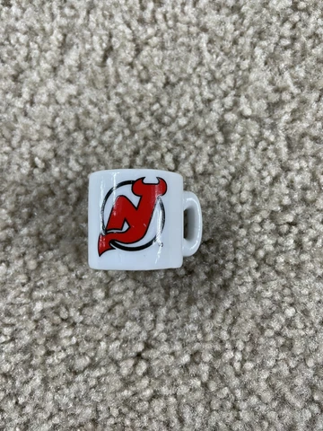 Vintage New Jersey Devils Mini Coffee Mug Miniature Ceramic Small NHL Hockey Cover