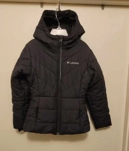 Columbia Girls Coat 6/6X (XS) Black, with Attached Hood - Picture 1 of 9