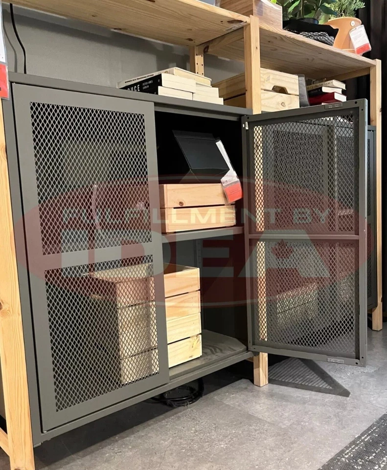 Ikea IVAR Cabinet with Doors GRAY Mesh 31½×32⅝" 704.829.48 LAST CHANCE