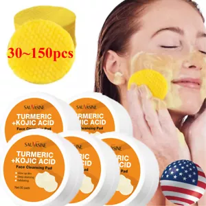 30/60/150PCS Turmeric Cleansing Pads, Kojic Acid And Turmeric Cleansing Pads - Picture 1 of 21