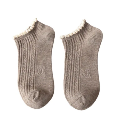 5 Pairs Women Cute Cotton Short Stretch Ankle Socks Summer Elastic Low Cut Socks - Image 1 of 4