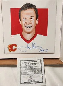 Calgary Flames, Joe Nieuwendyk Hand Painted & Autographed 6" Tile - Picture 1 of 6