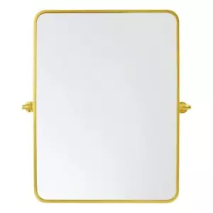 Elegant Decor Everly 32x24" Soft Corner Rectangle Aluminum Mirror in Gold - Picture 1 of 9