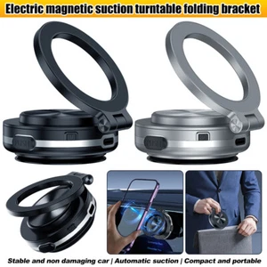 Electric Vacuum Magnetic Suction Cup Car Phone Holder Stand Mount 360° Rotation - Bild 1 von 16