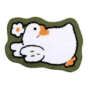 Animal Bath Rug, Fluffy Washable Floor Mat, Funny 17.7'' x 25.5'' White Flower - Picture 1 of 8