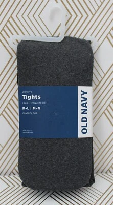 Old Navy Solid Control-Top Tights for Women Charcoal Size M-L NWT - Image 1 of 4