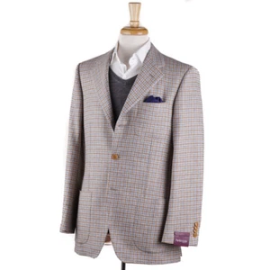 NWT $3195 SARTORIA PARTENOPEA Houndtooth Tweed Wool Sport Coat 40 R (Eu 50) - Picture 1 of 10