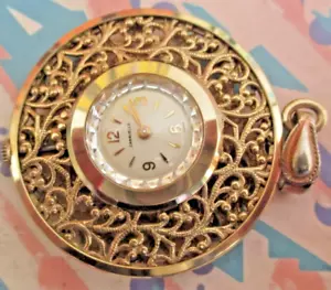 STUNS! LADY'S BULOVA CARAVELLE VINT. PENDANT WATCH.SUPERB CASE/MINT DIAL. 1970. - Picture 1 of 7