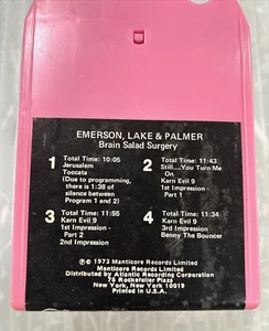 Emerson Lake & Palmer ELP 8 Track Tape Brain Salad Surgery Played Tested Nice - Zdjęcie 1 z 11