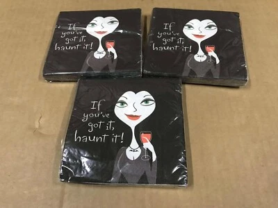 Nuevo Hallmark Party Express, Lote de 3 Paquetes de 16 Servilletas de Halloween - Negro Foto 1 de 3