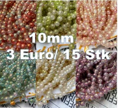 Weihnachten DIY Schmuck Basteln Set Glasperlen 10mm Rosa lila blau rund Perlen - Bild 1 von 4