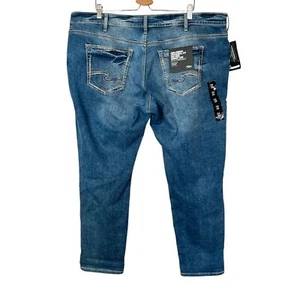 Silver Jeans Girlfriend Universal Fit Mid Rise Skinny Leg stretch Denim Jeans 24 - Picture 1 of 12
