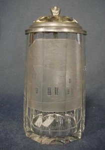 Bierkrug mit Ansicht von "WICHMANNSBURG a.Harz". 19.Jh. - Picture 1 of 3